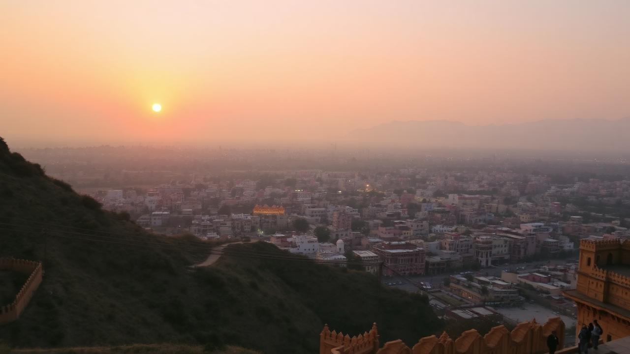 Nahargarh Views — The pink city at sunset